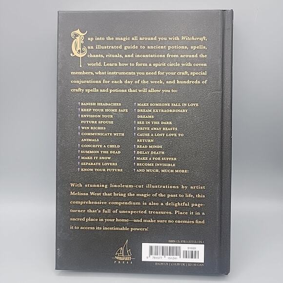 Witchcraft A Handbook Of Magic Spells And Potions Boo Hardcover Halloween Wicken - Picture 2 of 13